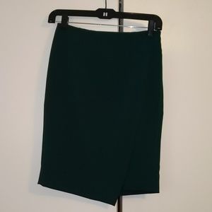 Emerald green asymmetrical pencil skirt